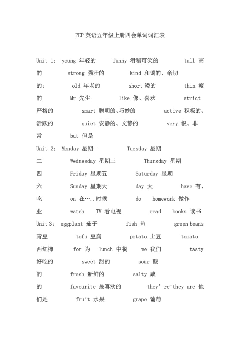 五年级英语上册PEP小学英语五年级上册复习要点提纲（人教版PEP）-学习资料站