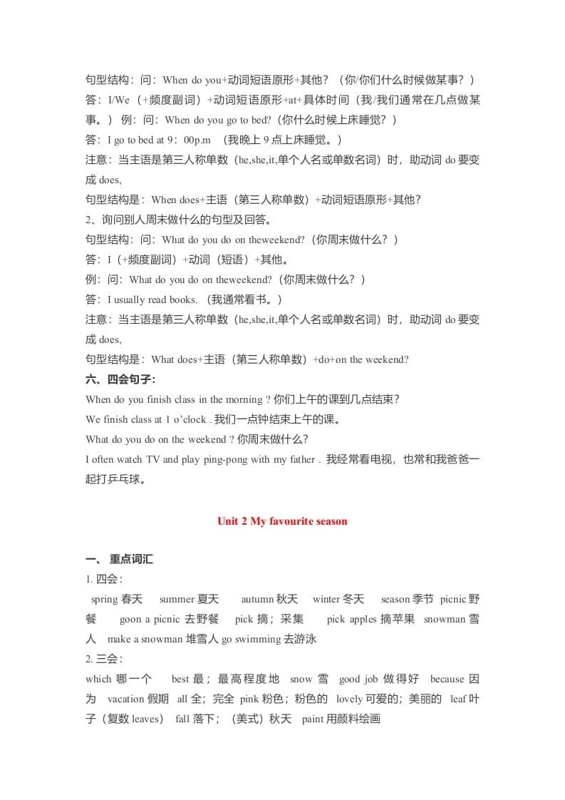 图片[2]-五年级数学下册英语素材-各单元要点汇总人教（PEP）-学习资料站