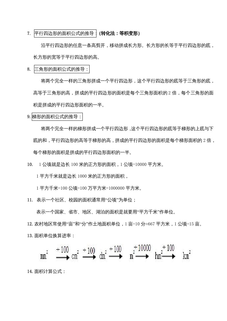 图片[2]-五年级数学上册第二单元多边形的面积（苏教版）-学习资料站