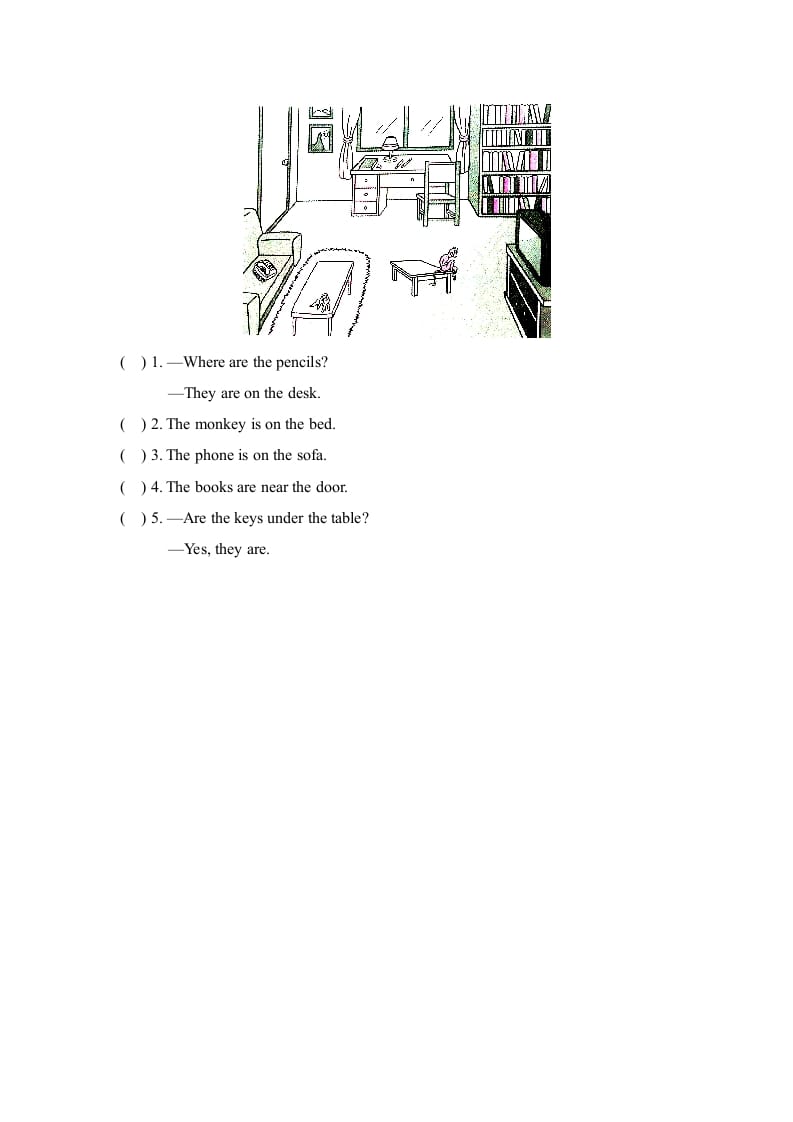 图片[3]-三年级英语上册Unit4_B_阶段训练（人教版一起点）-学习资料站