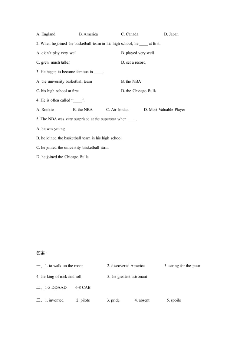 图片[3]-六年级英语上册Unit5FamousPeopleLesson2同步练习3（人教版一起点）-学习资料站