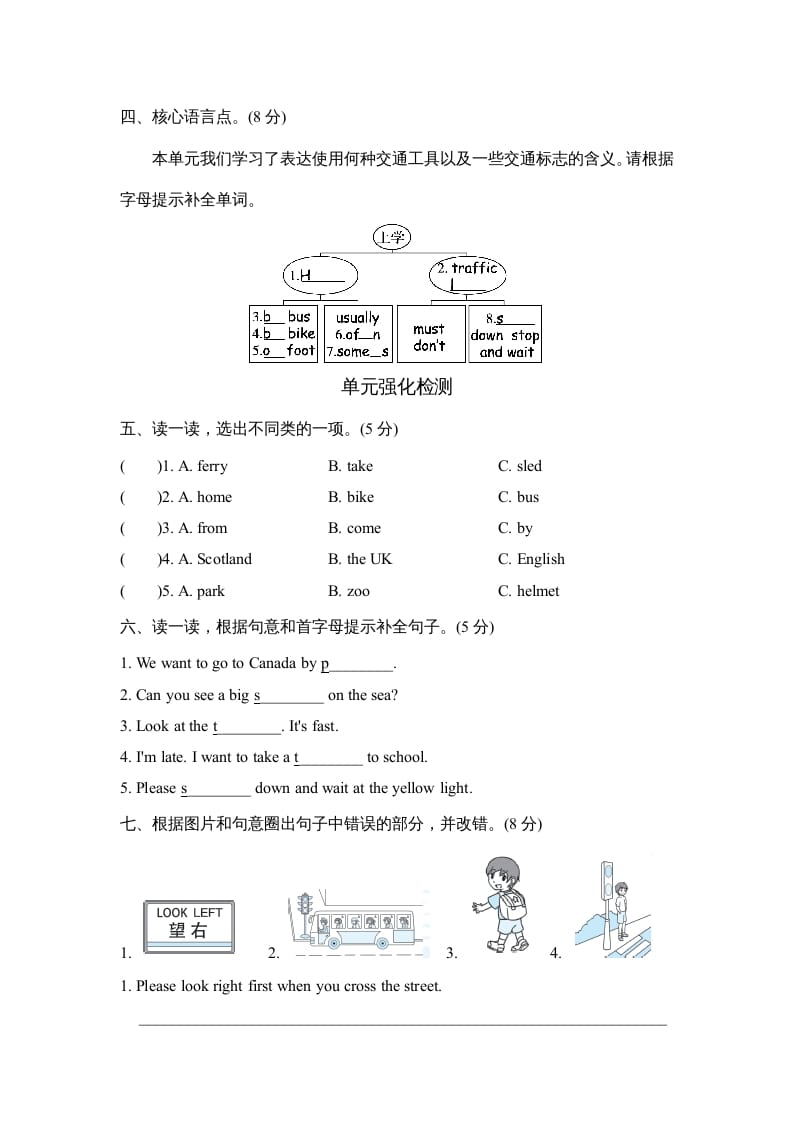 图片[2]-六年级英语上册Unit2单元知识梳理卷（人教版PEP）-学习资料站