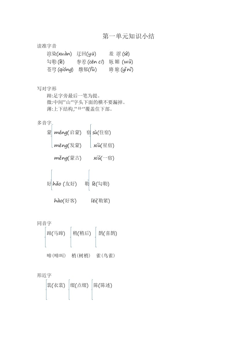 六年级语文上册知识要点（部编版）-学习资料站