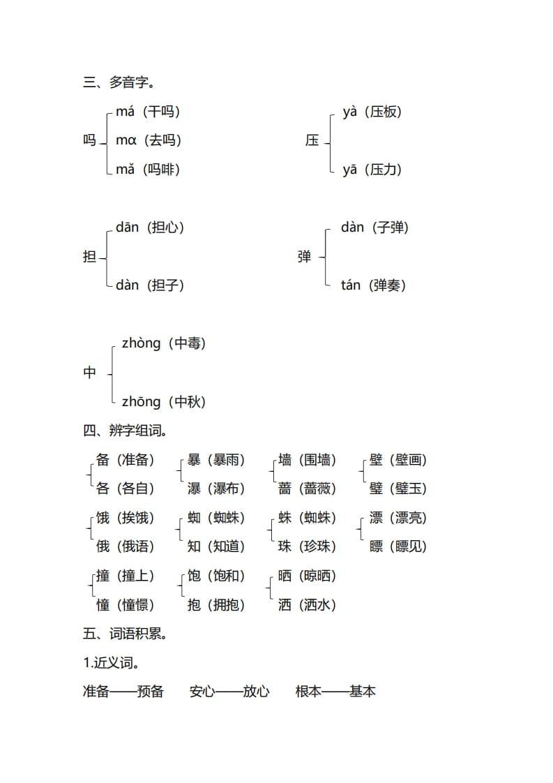 图片[3]-三年级语文上册第四单元知识要点汇总（部编版）-学习资料站