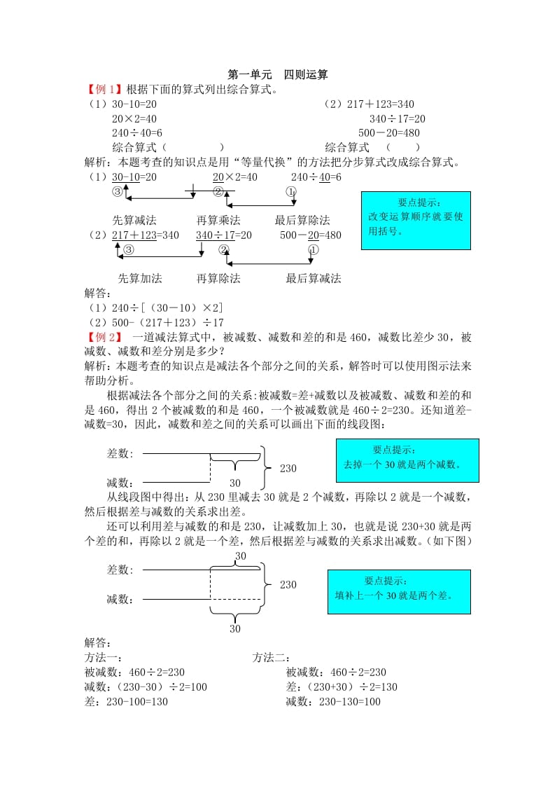 四年级数学下册人教版4年级下-爬坡题-学习资料站