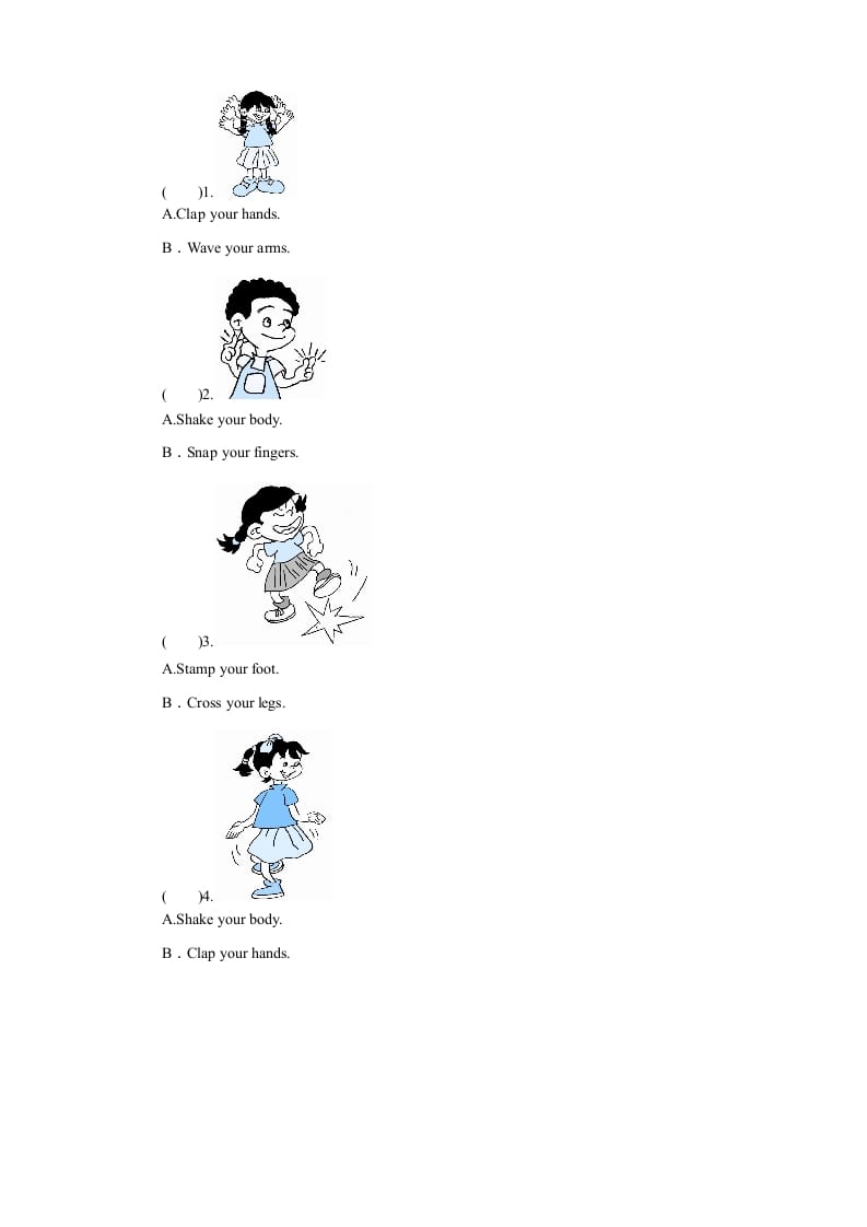 图片[2]-三年级英语上册课时测评unit3Lookatme-PartB练习及答案(2)（人教PEP）-学习资料站