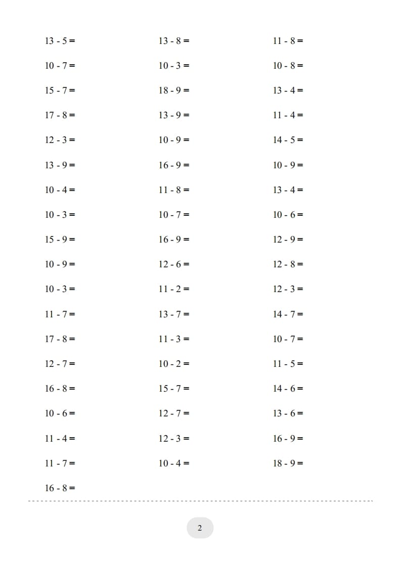 图片[2]-一年级数学上册20以内的退位减法)3000题（人教版）-学习资料站