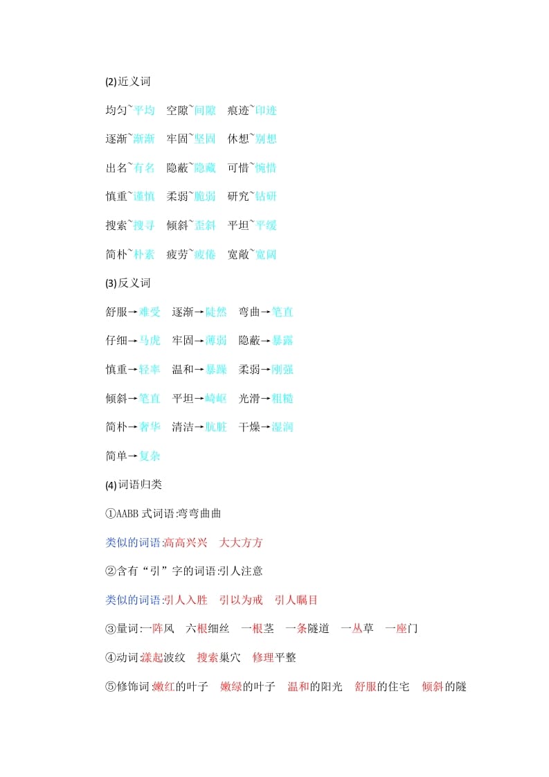 图片[2]-四年级语文上册第3单元知识小结-学习资料站