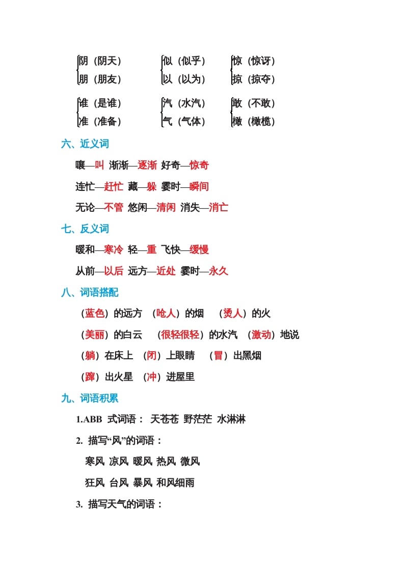 图片[2]-二年级语文上册第七单元基础知识必记（部编）-学习资料站