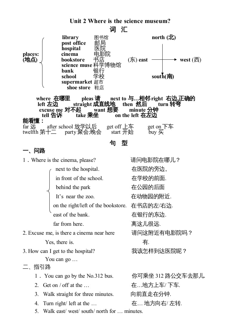 图片[2]-六年级英语上册知识点单元总结（人教版PEP）-学习资料站