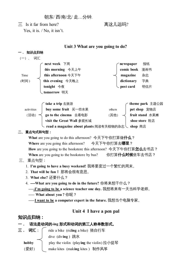 图片[3]-六年级英语上册知识点单元总结（人教版PEP）-学习资料站