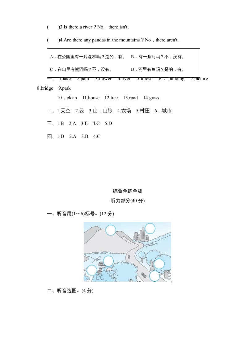图片[2]-五年级英语上册Unit6《Inanaturepark》单元测试（人教版PEP）-学习资料站