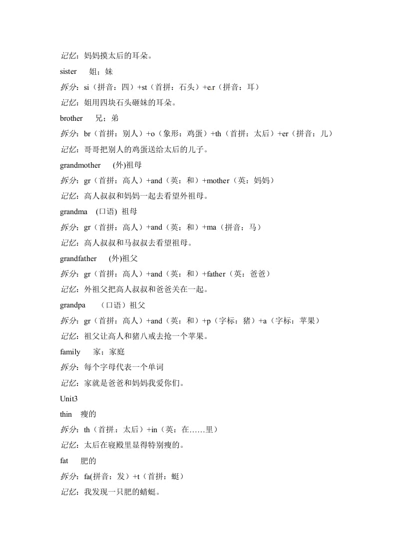 图片[3]-三年级英语下册素材-单词趣味记忆法｜人教（PEP）-学习资料站