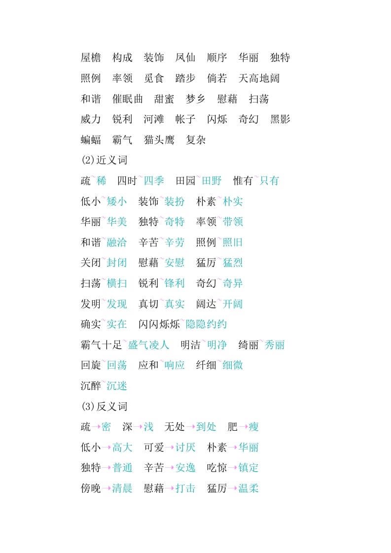 图片[2]-四年级语文下册第一单元知识小结-学习资料站