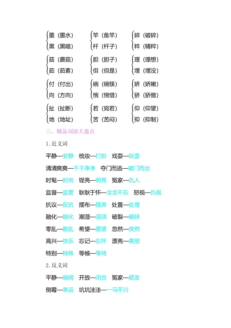 图片[2]-三年级语文下册知识小结-第六单元-学习资料站