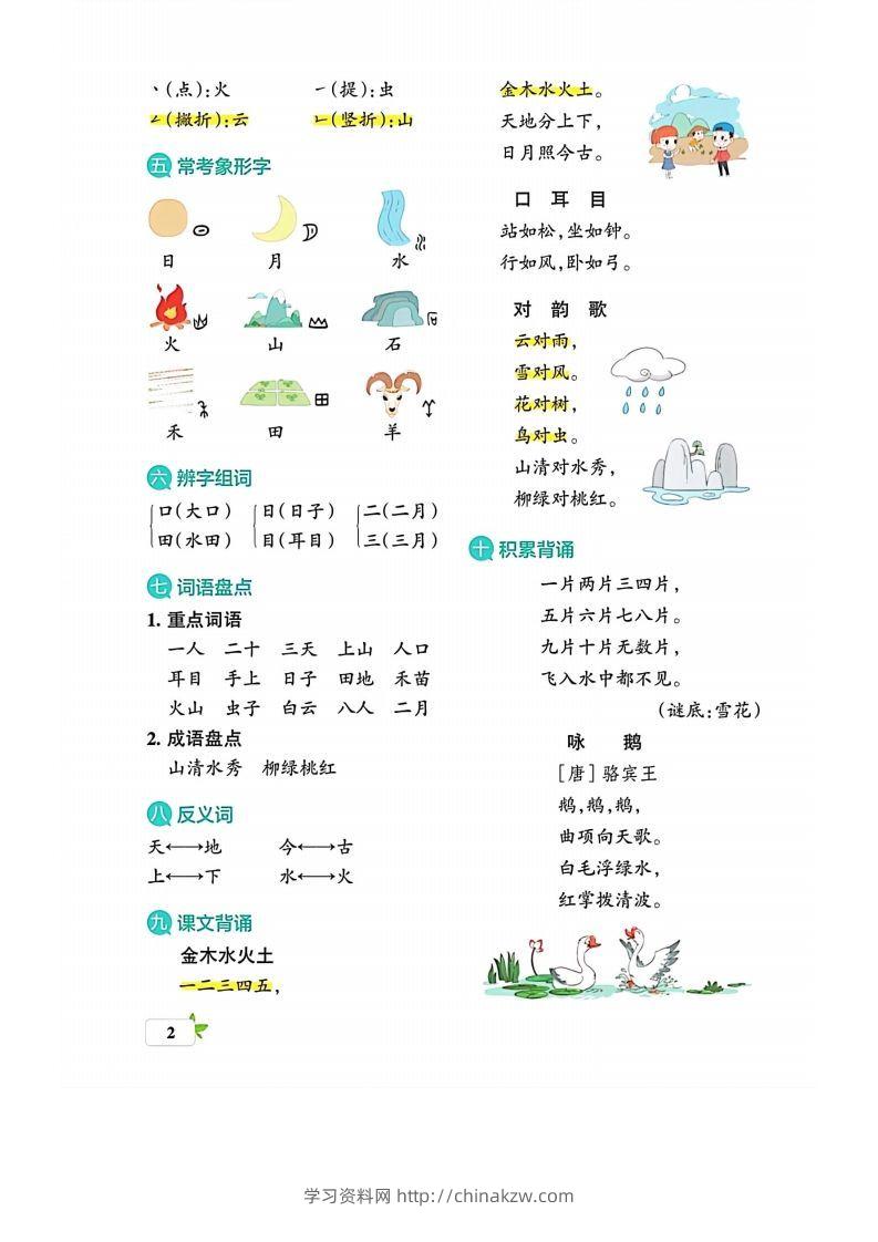 图片[2]-一上语文必考梳理-学习资料站