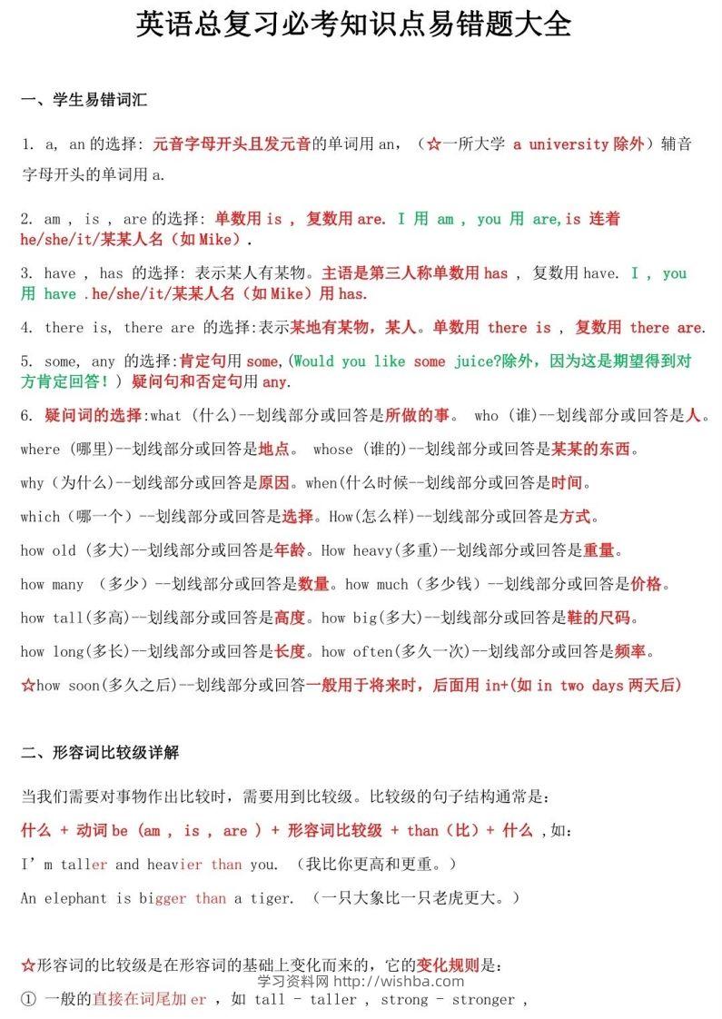 小升初英语必考知识点-学习资料站