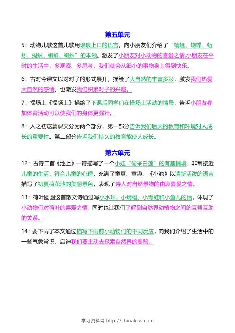 图片[3]-《中心思想背诵》一下语文-学习资料站