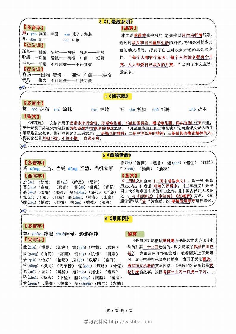 图片[2]-五年级下册语文彩色一课一贴-学习资料站