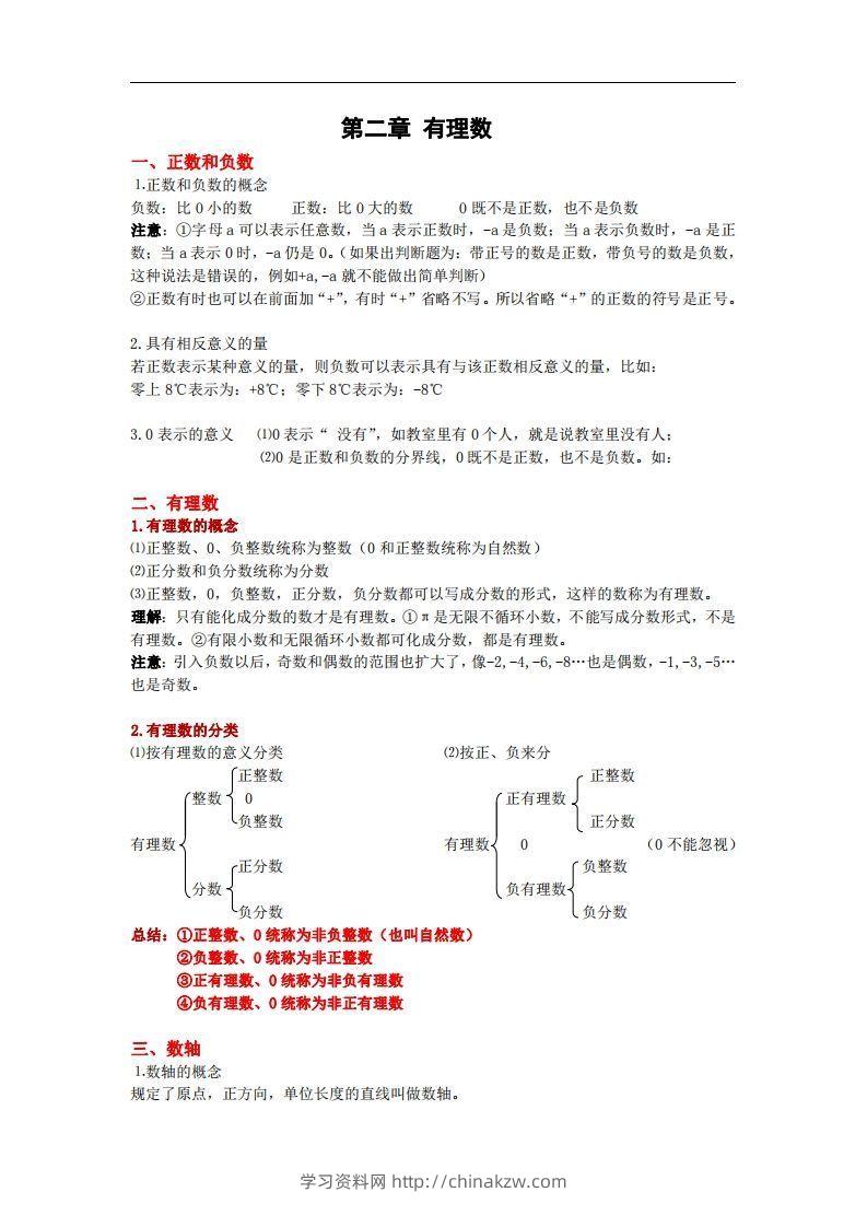 图片[3]-2.苏科版数学七年级上册知识点总结-学习资料站