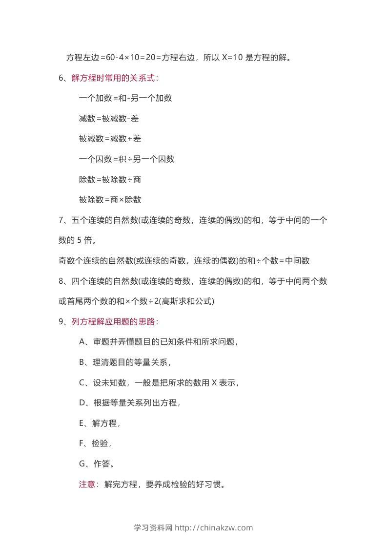 图片[2]-苏教版数学5年级下册数学知识点-学习资料站
