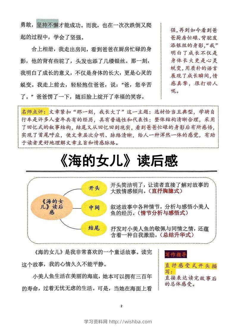 图片[2]-25年五年级下册语文同步单元习作范文-学习资料站