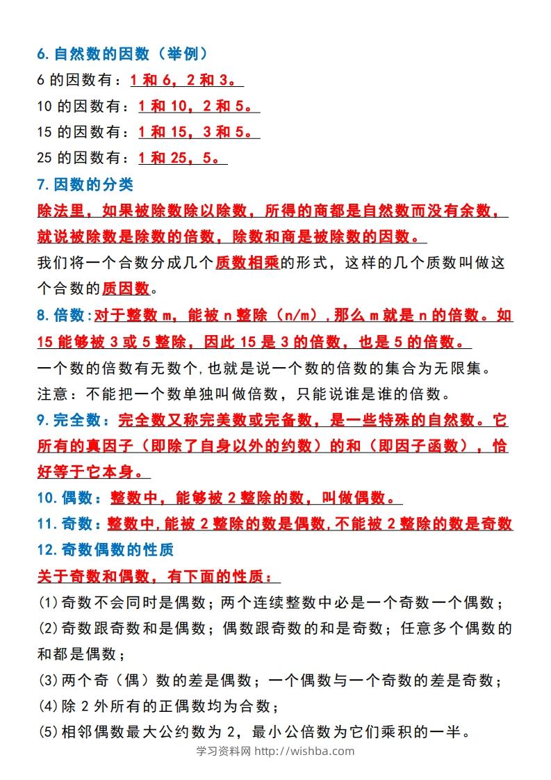 图片[2]-五年级数学下册必背知识点归纳整理-学习资料站