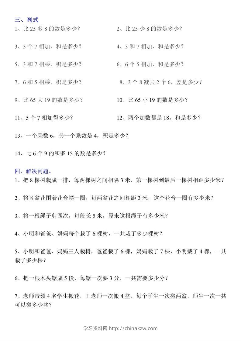 图片[2]-二上数学：重点易错题汇总-学习资料站