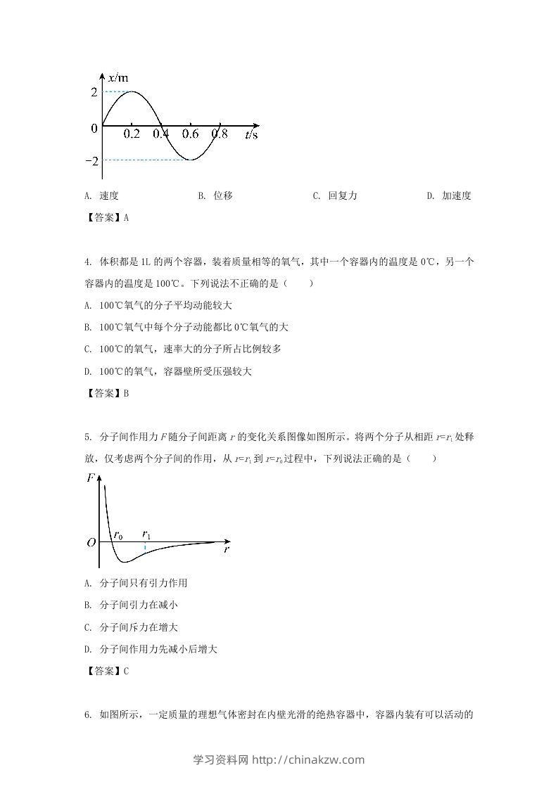 图片[2]-2020-2021年北京市昌平区高二物理下学期期末试题及答案(Word版)-学习资料站