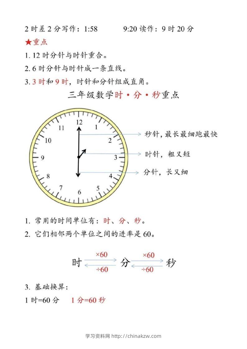 图片[3]-【二上数学】重难点认识时间钟表k-学习资料站