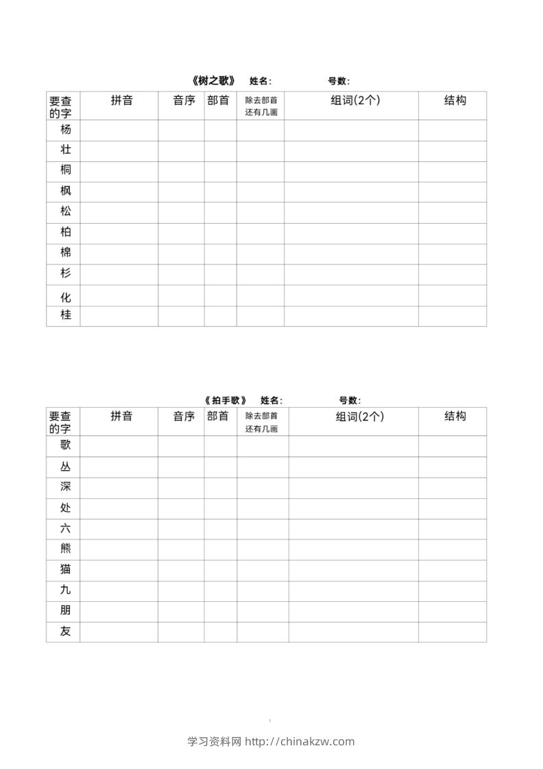 图片[3]-二年级上册语文查字典专项练习-学习资料站