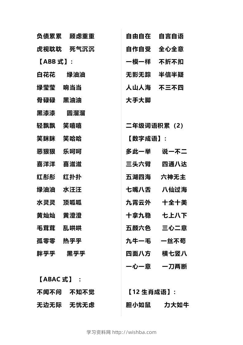 图片[2]-二年级语文上册多类词语积累汇总-学习资料站