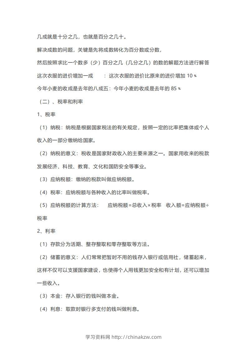图片[2]-六年级下册数学必背知识点汇总-学习资料站