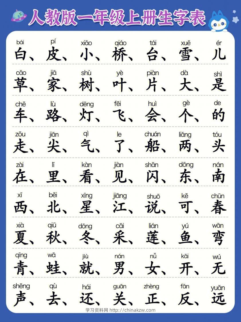 图片[2]-一年级上册必认300字-学习资料站
