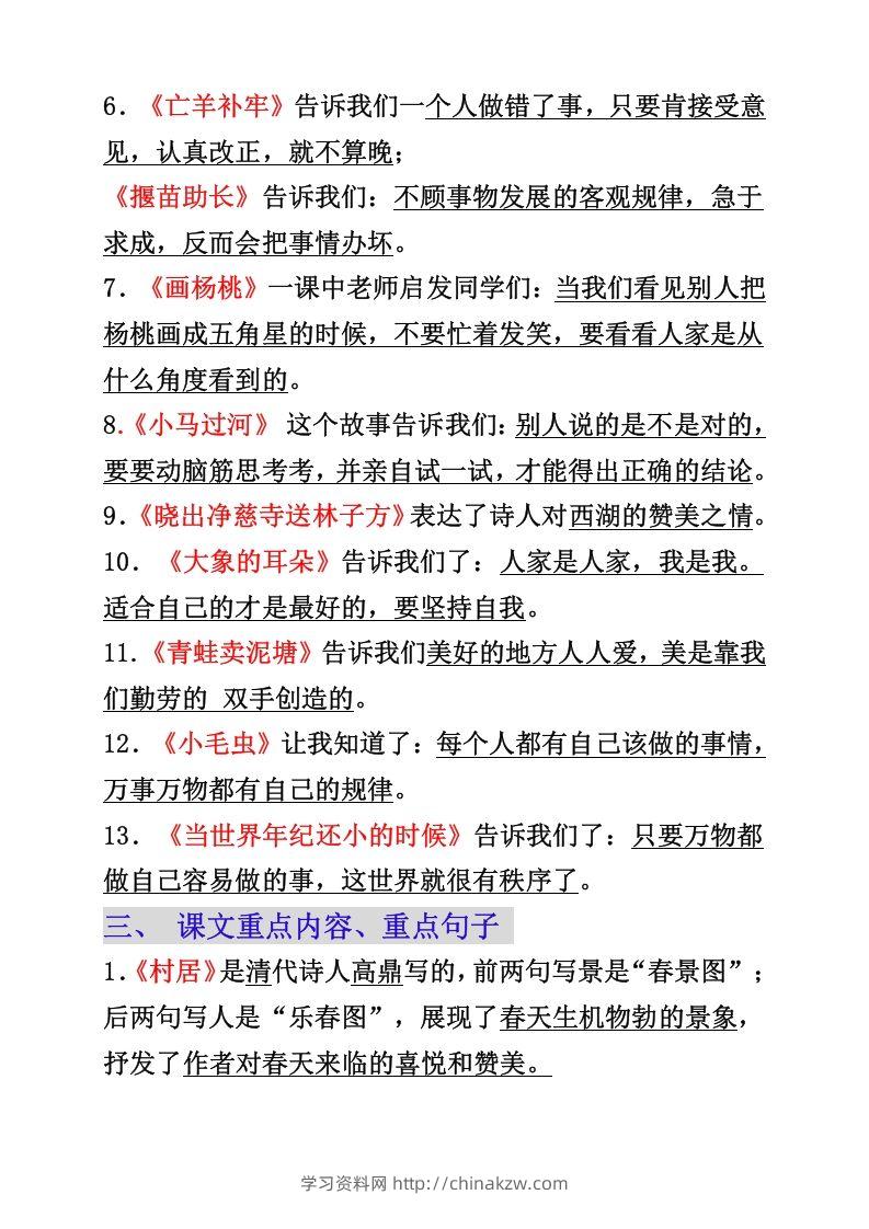 图片[2]-二年级下册语文必背重点知识点-学习资料站