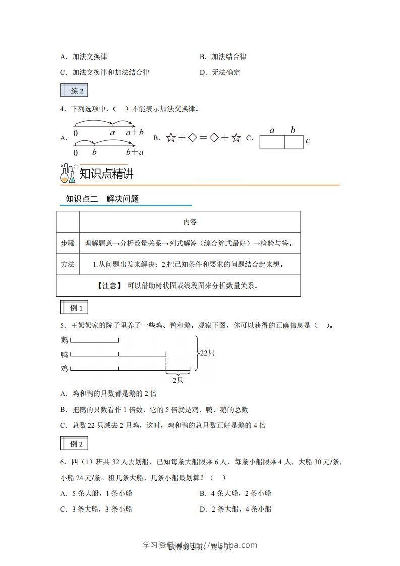 图片[2]-【课时】沪教版四下数学1.3复习与提高（3）练习卷-学习资料站