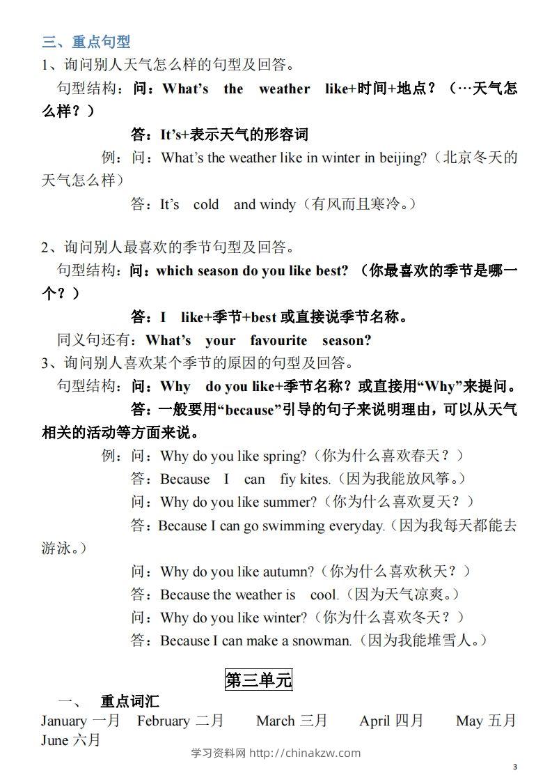 图片[3]-五年级英语下册素材-单词、短语、句型期末重点知识归纳（人教PEP版）-学习资料站