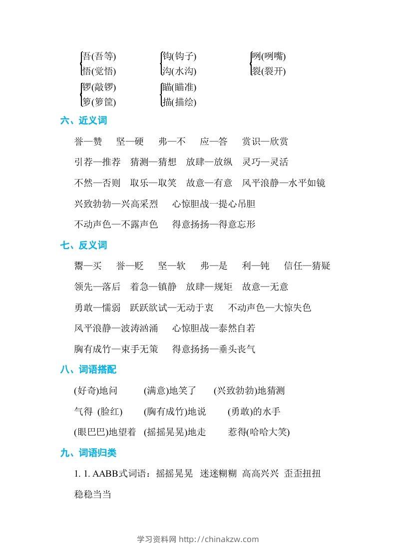 图片[2]-五年级语文下册第六单元单元知识小结（部编版）-学习资料站