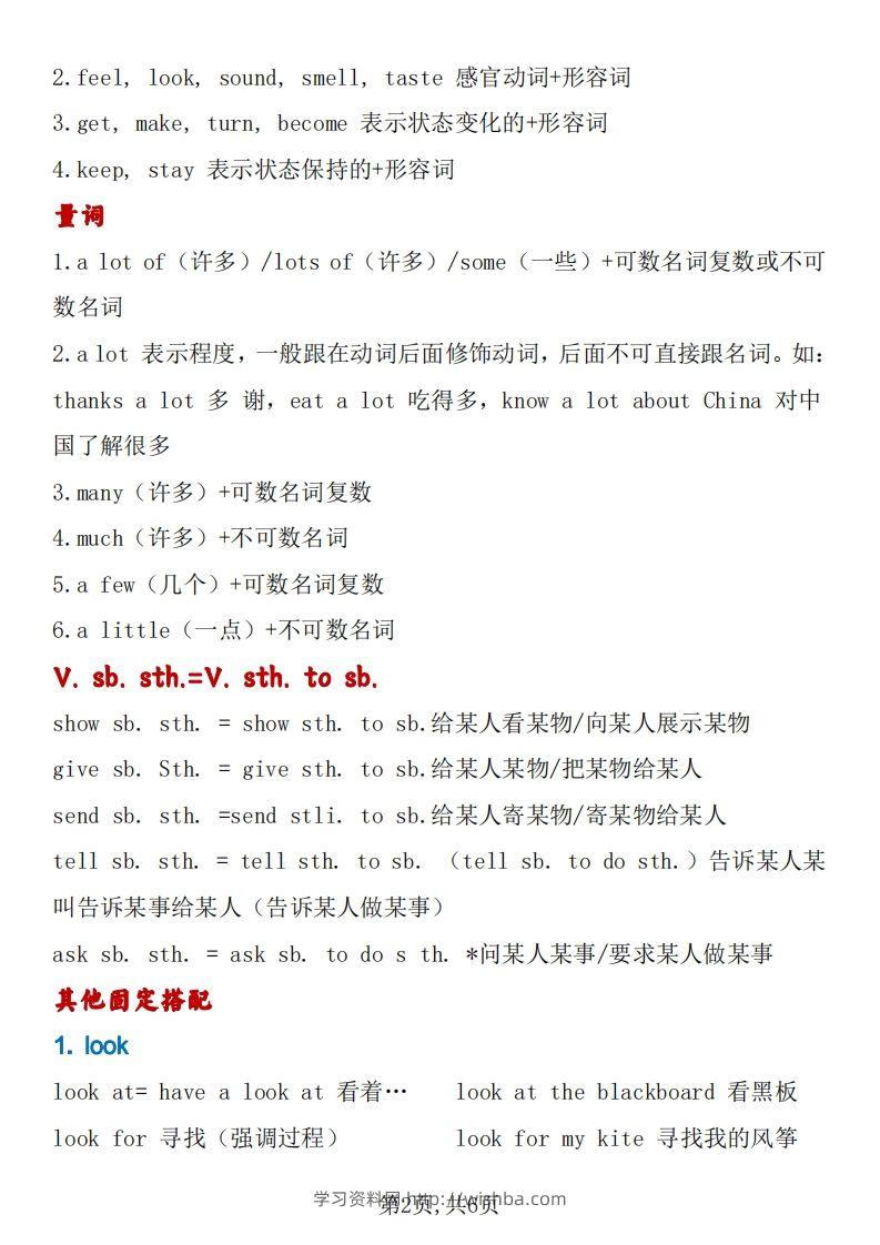 图片[2]-小升初英语常用固定搭配总结-学习资料站