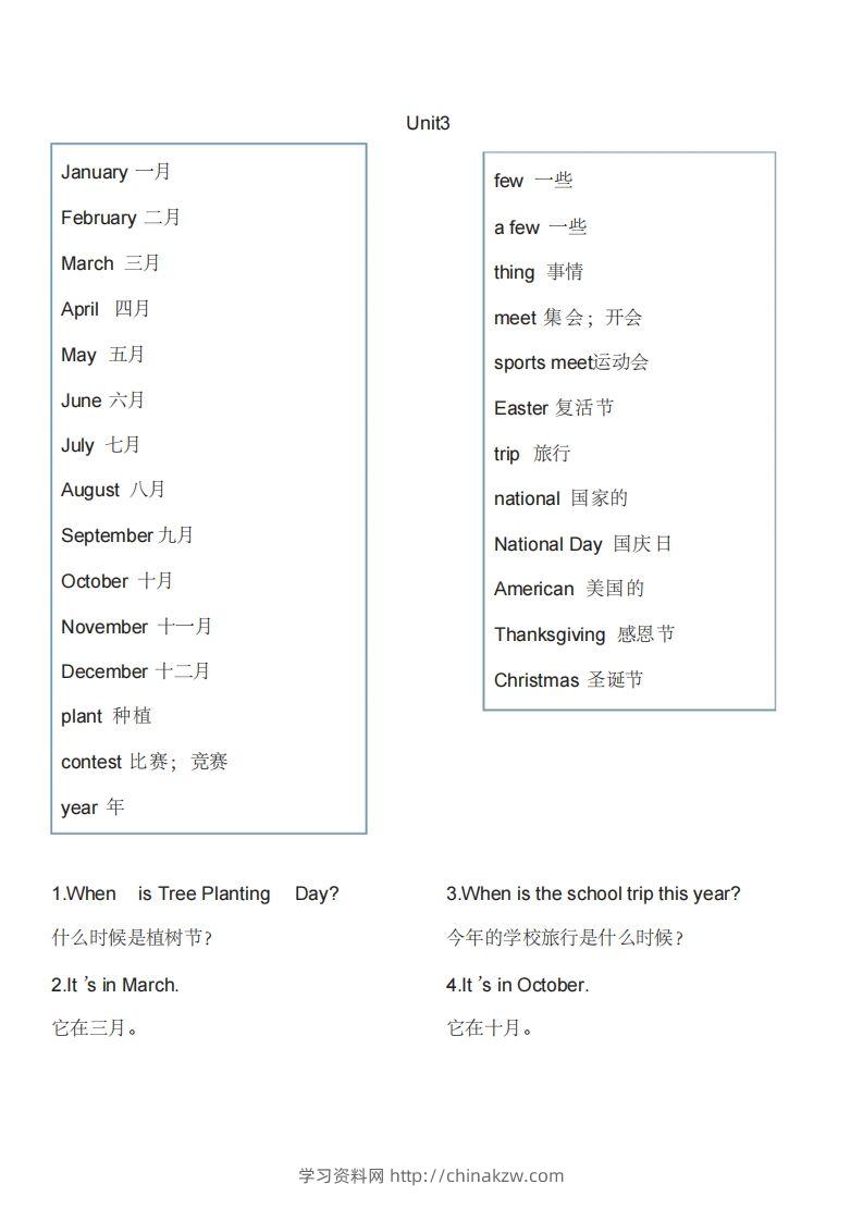 图片[3]-五年级英语下册单词表1（人教PEP版）-学习资料站