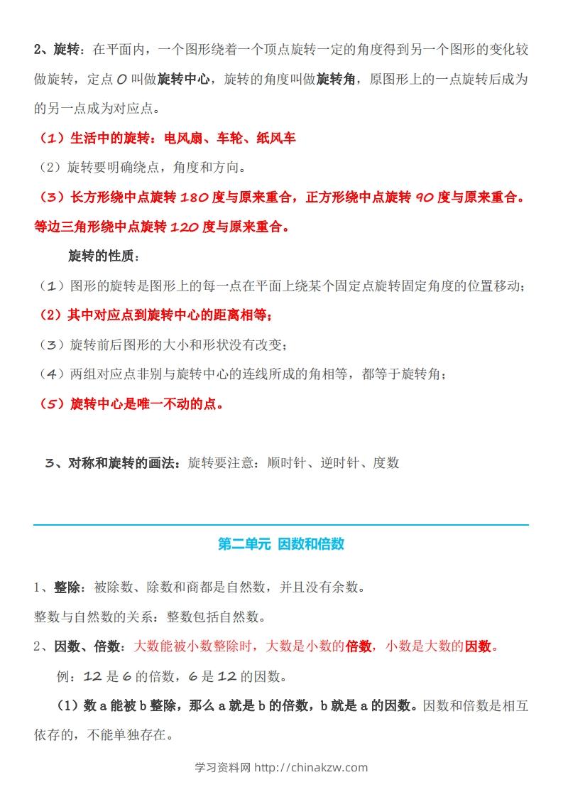 图片[2]-五下数学：人教版数学知识点-学习资料站