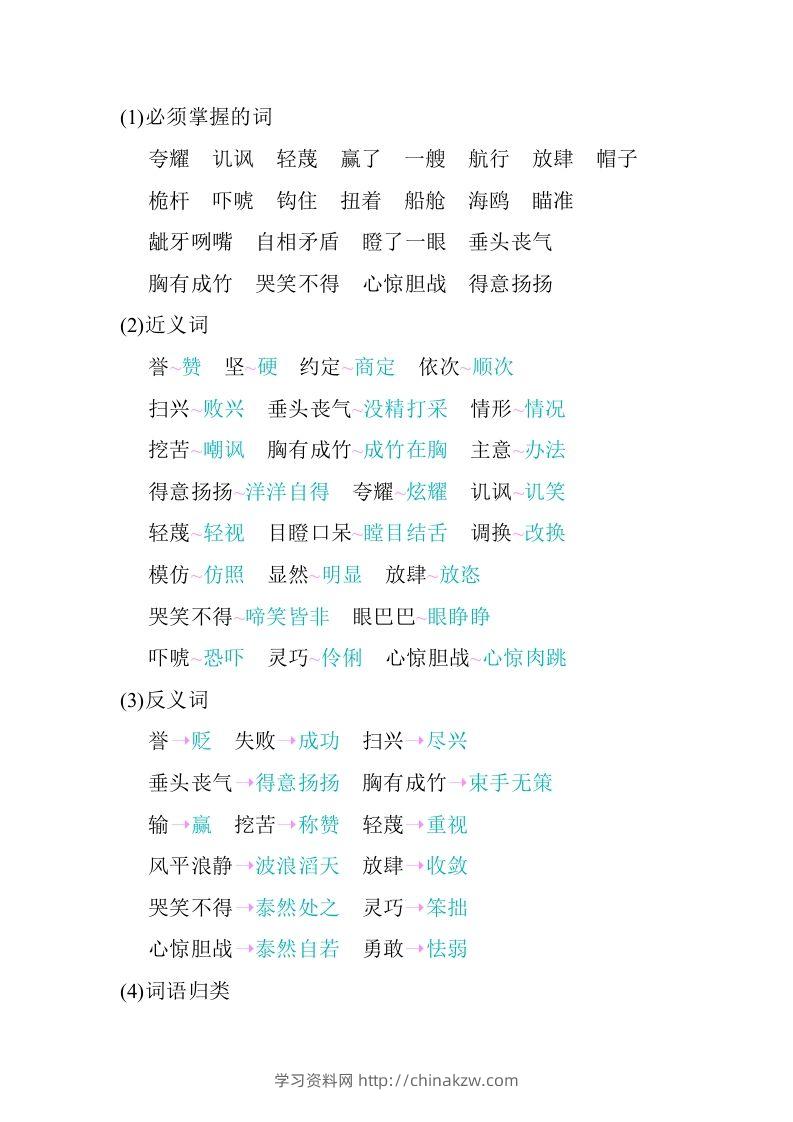 图片[2]-五年级语文下册第六单元知识小结（部编版）-学习资料站