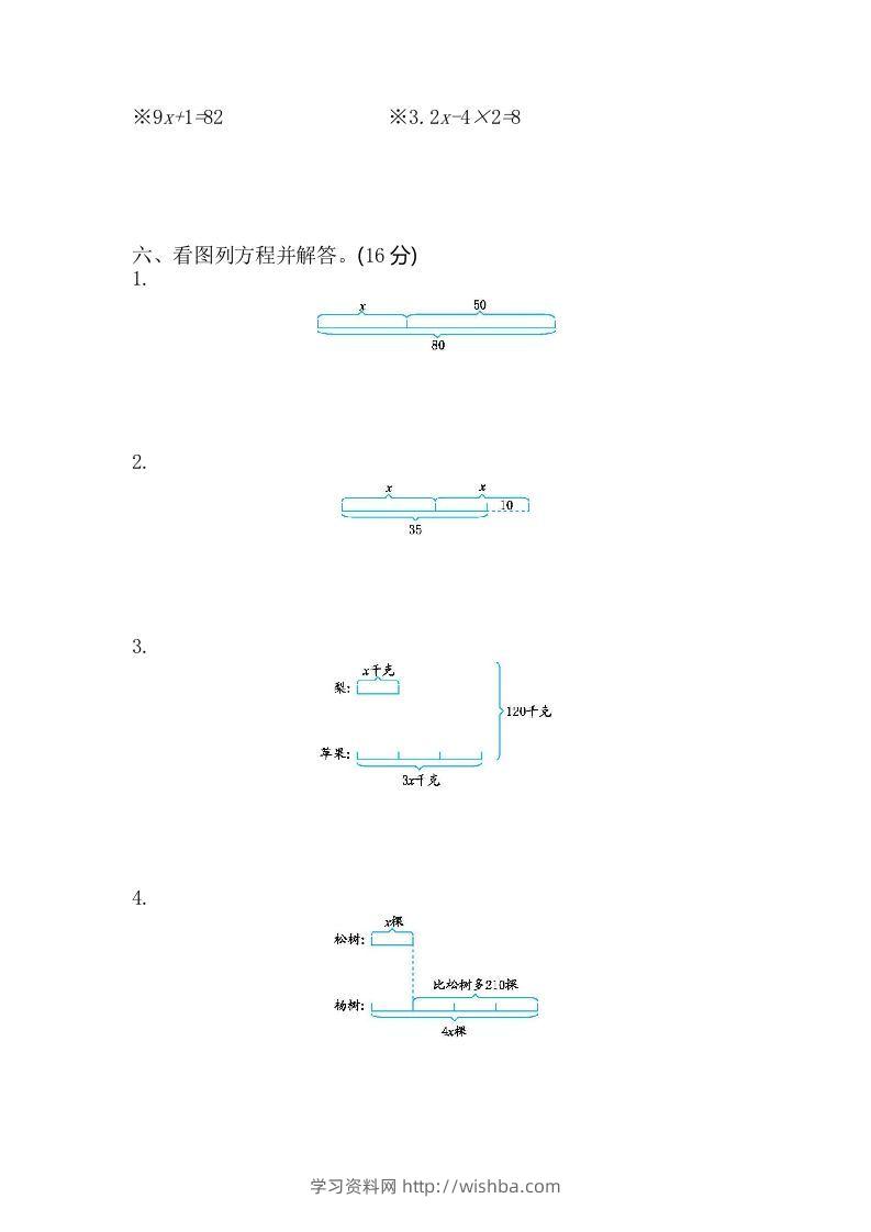 图片[2]-四下青岛版数学第一单元检测卷.1(五四制)-学习资料站