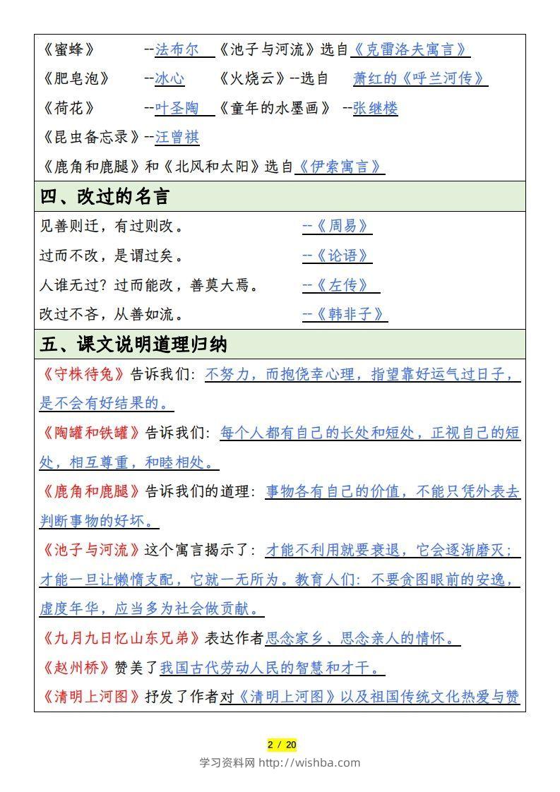 图片[2]-三下语文全册重要考点归纳总结-学习资料站