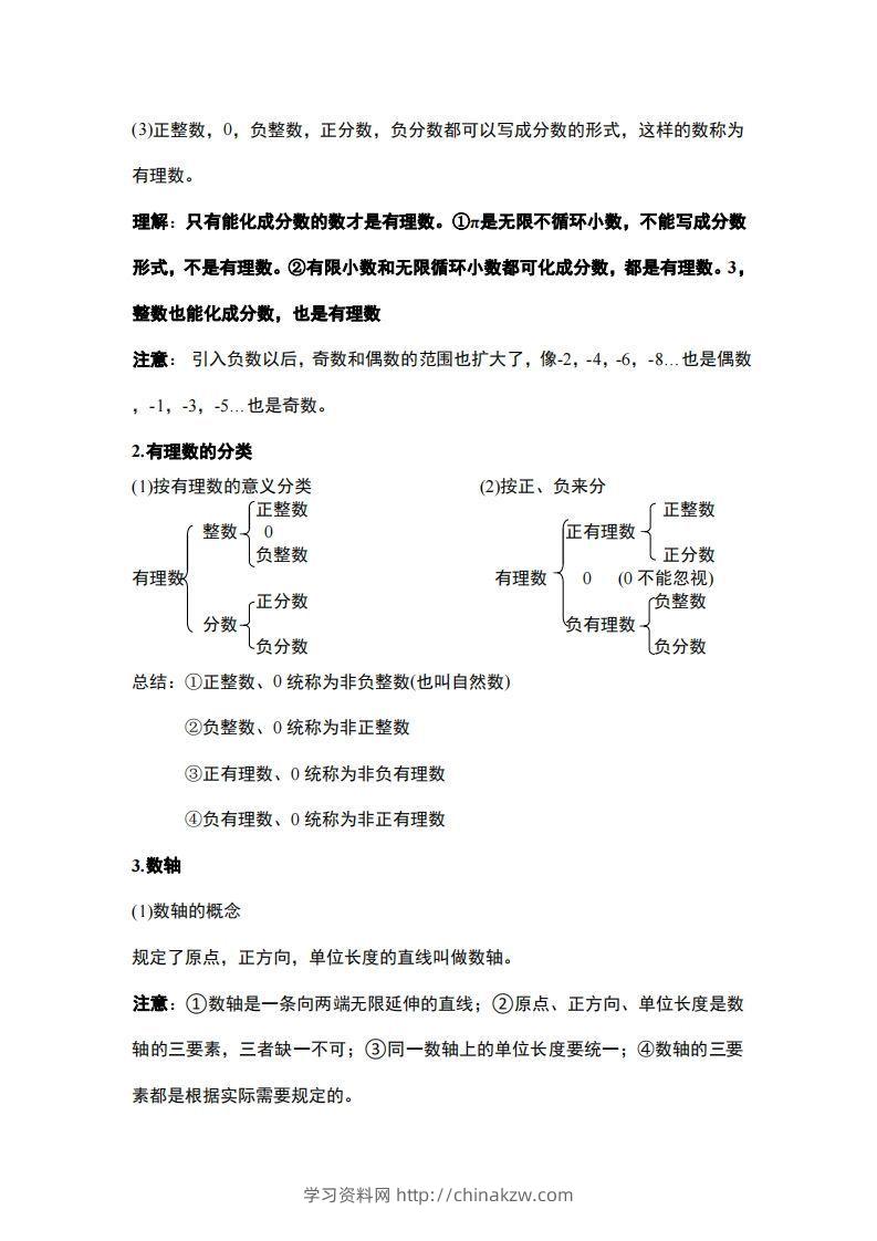 图片[2]-1..人教版七年级上册数学知识点总结-学习资料站