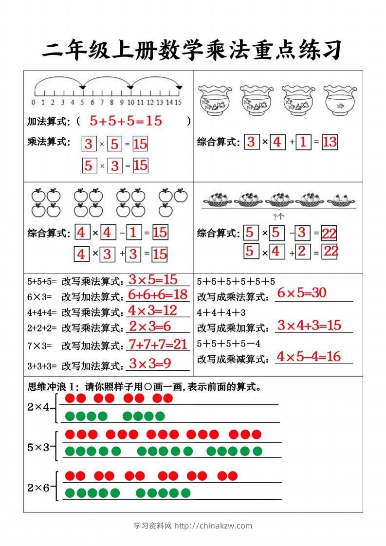 图片[3]-【乘法重点练习】二上数学-学习资料站