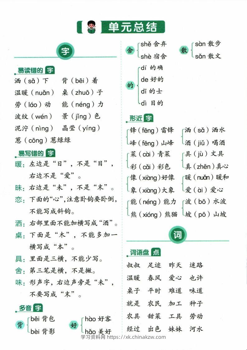 图片[3]-❤二年级下册语文单元总结-学习资料站