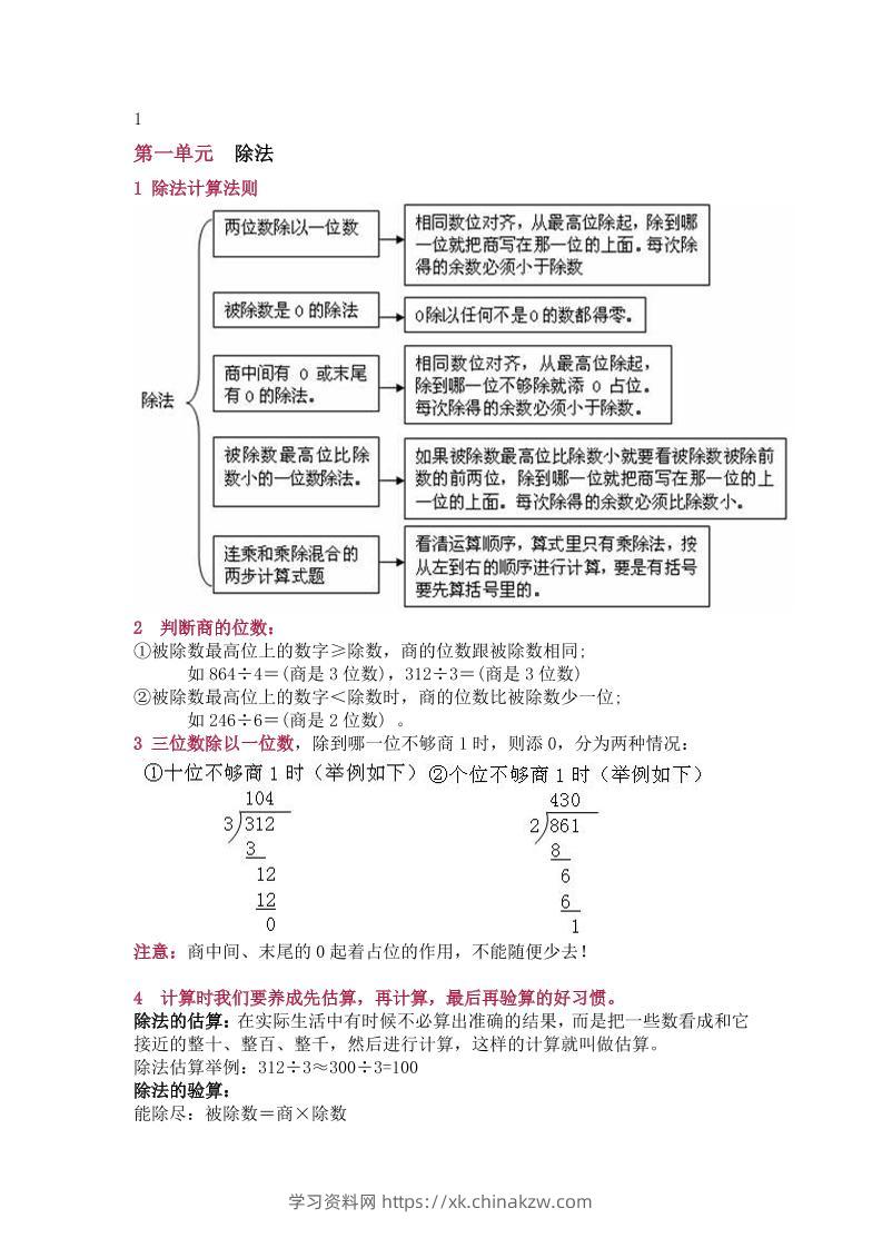 北师大版三年级（下册）数学知识要点归纳-学习资料站