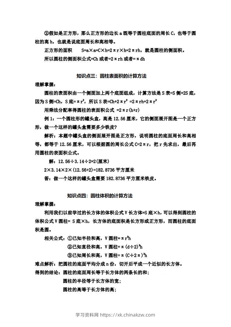 图片[2]-六下苏教版数学知识点-学习资料站