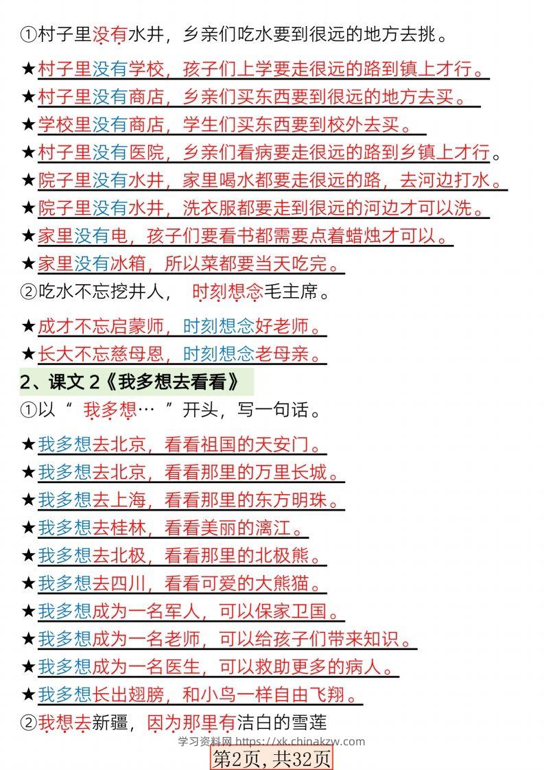 图片[2]-【句子专项】新版一年级语文下册常考必备句子专项(1)-学习资料站